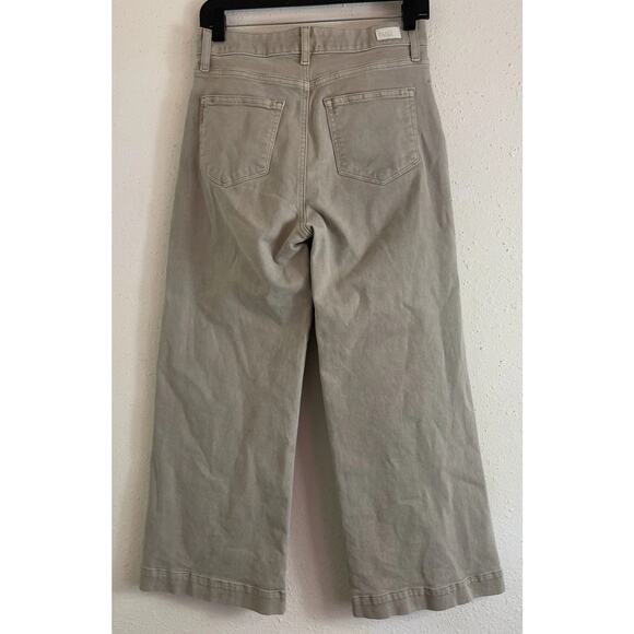 Paige Anessa Jeans Women 27 Wide Leg Denim Tan Non Distressed Wax Feel Soft EUC - Picture 3 of 10